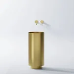 Умивальник окремостоящий Steinberg круглий, D37.8xh83 см, Brushed Gold (442 6500 BG) - Фото 2